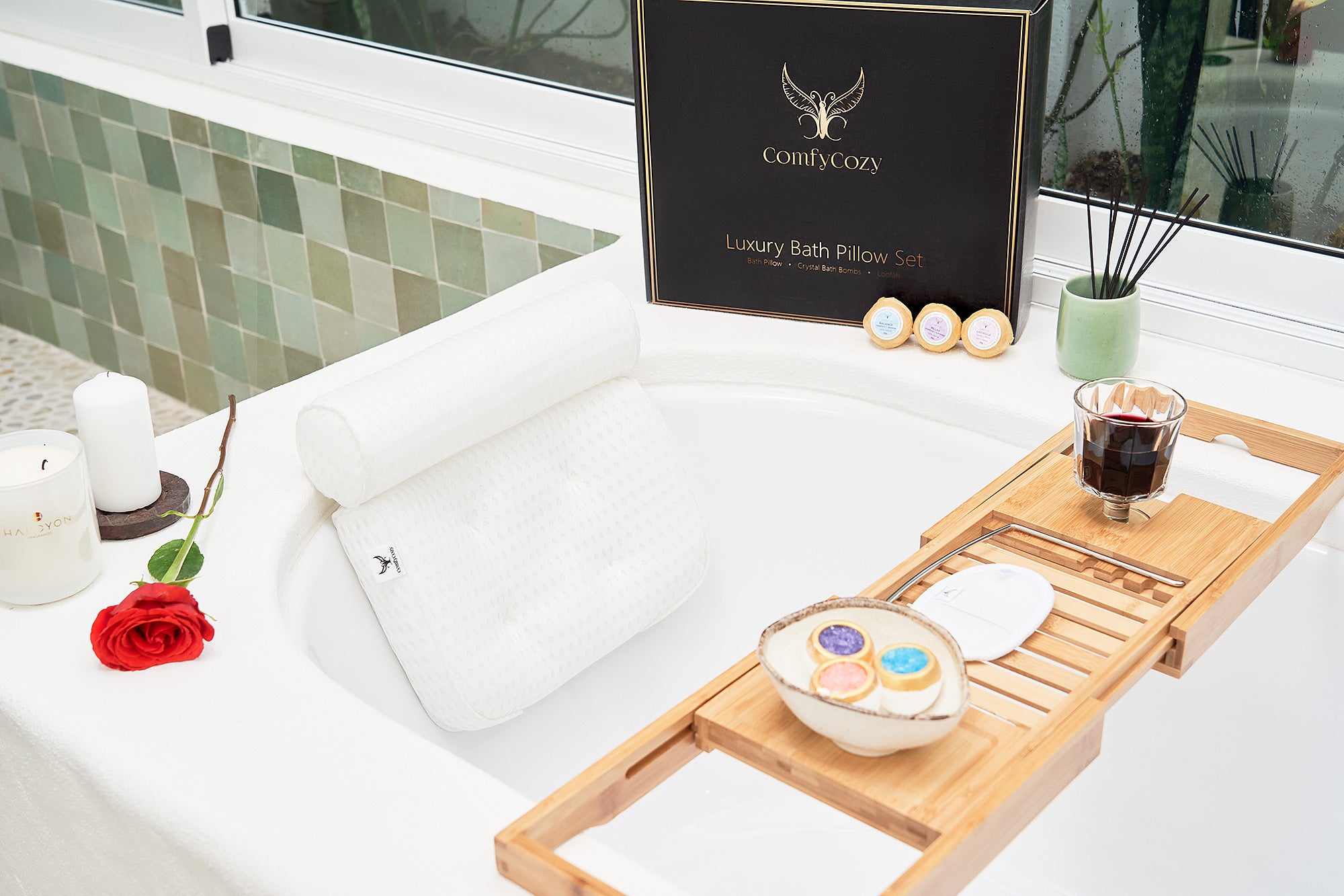 ComfyCozy Luxury Bath Pillow Set