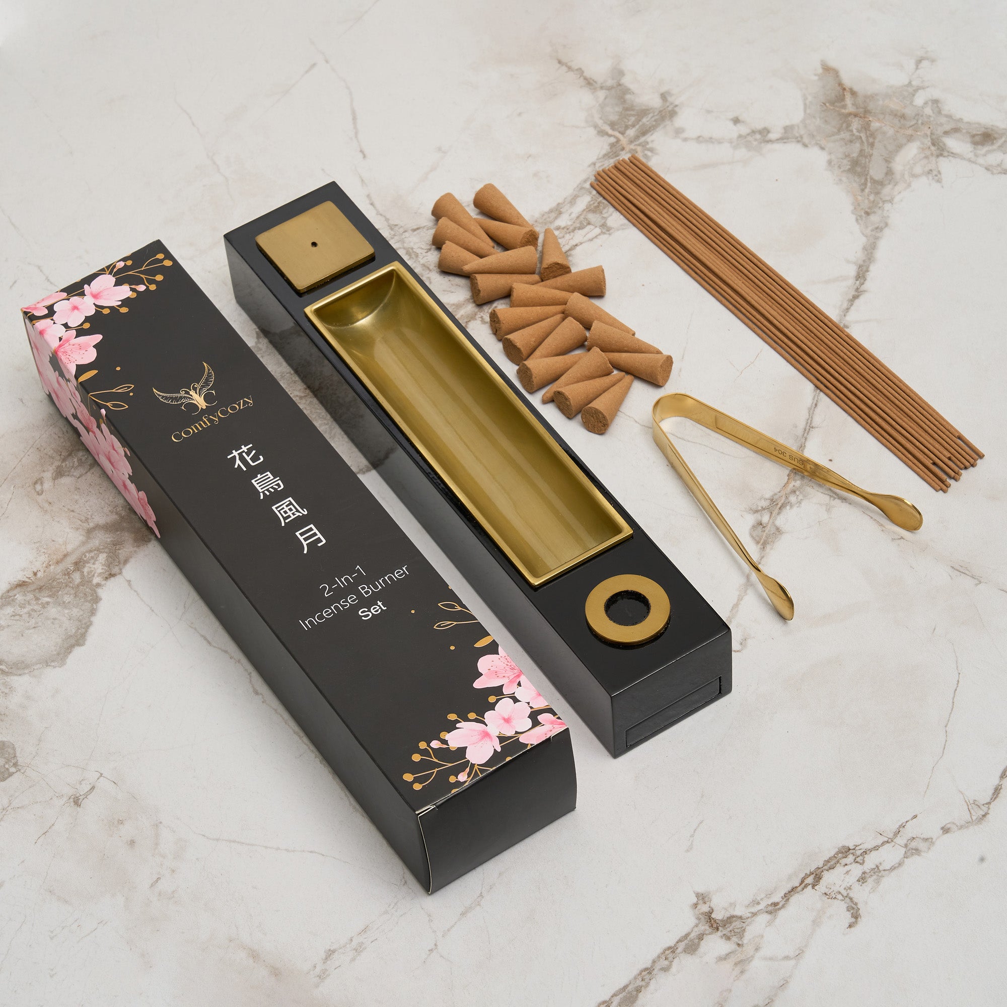 ComfyCozy Japanese Incense Burner Sticks Cones Set Buy Now Pay Later