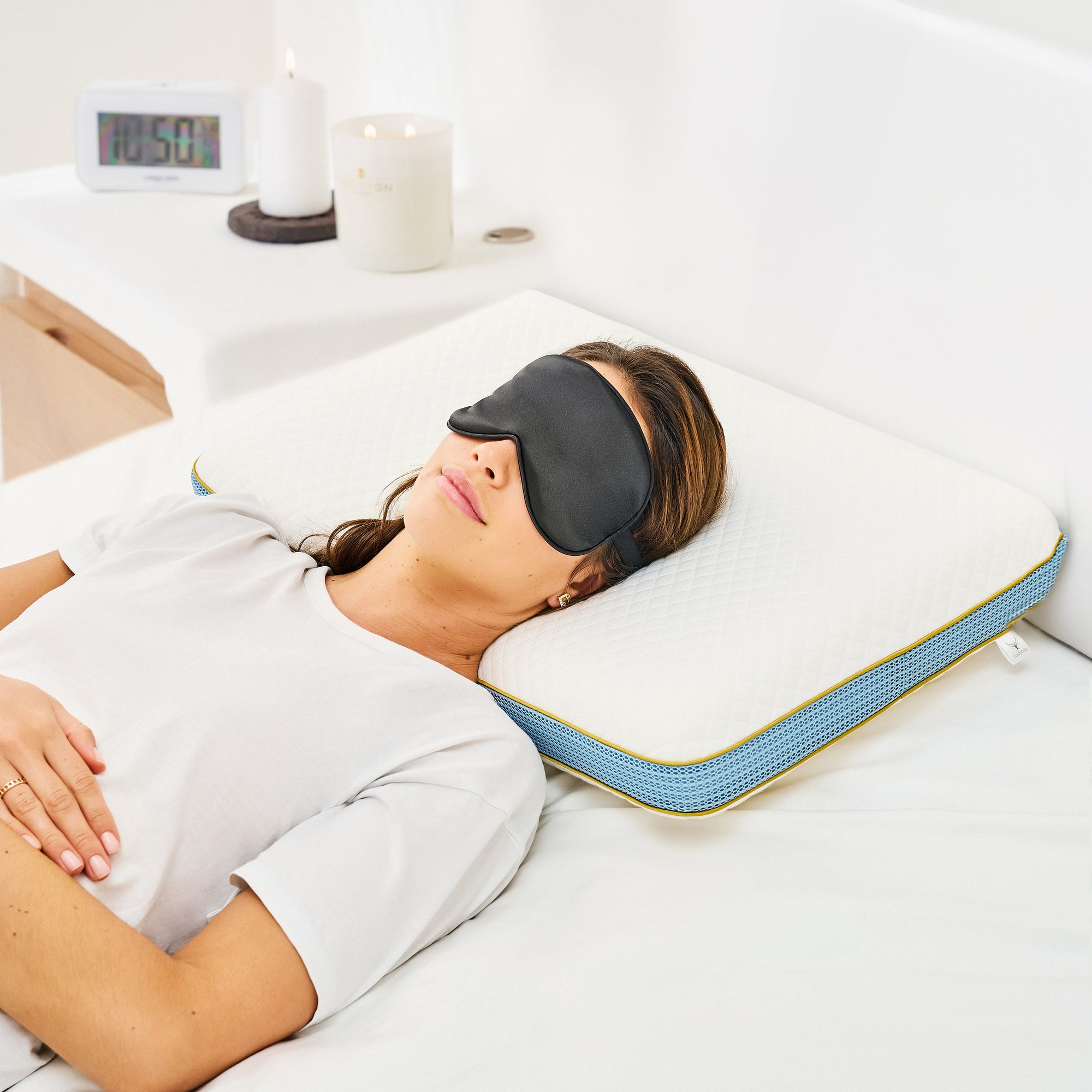 ComfyCozy Classic Memory Foam Pillow And Silk Eye Mask