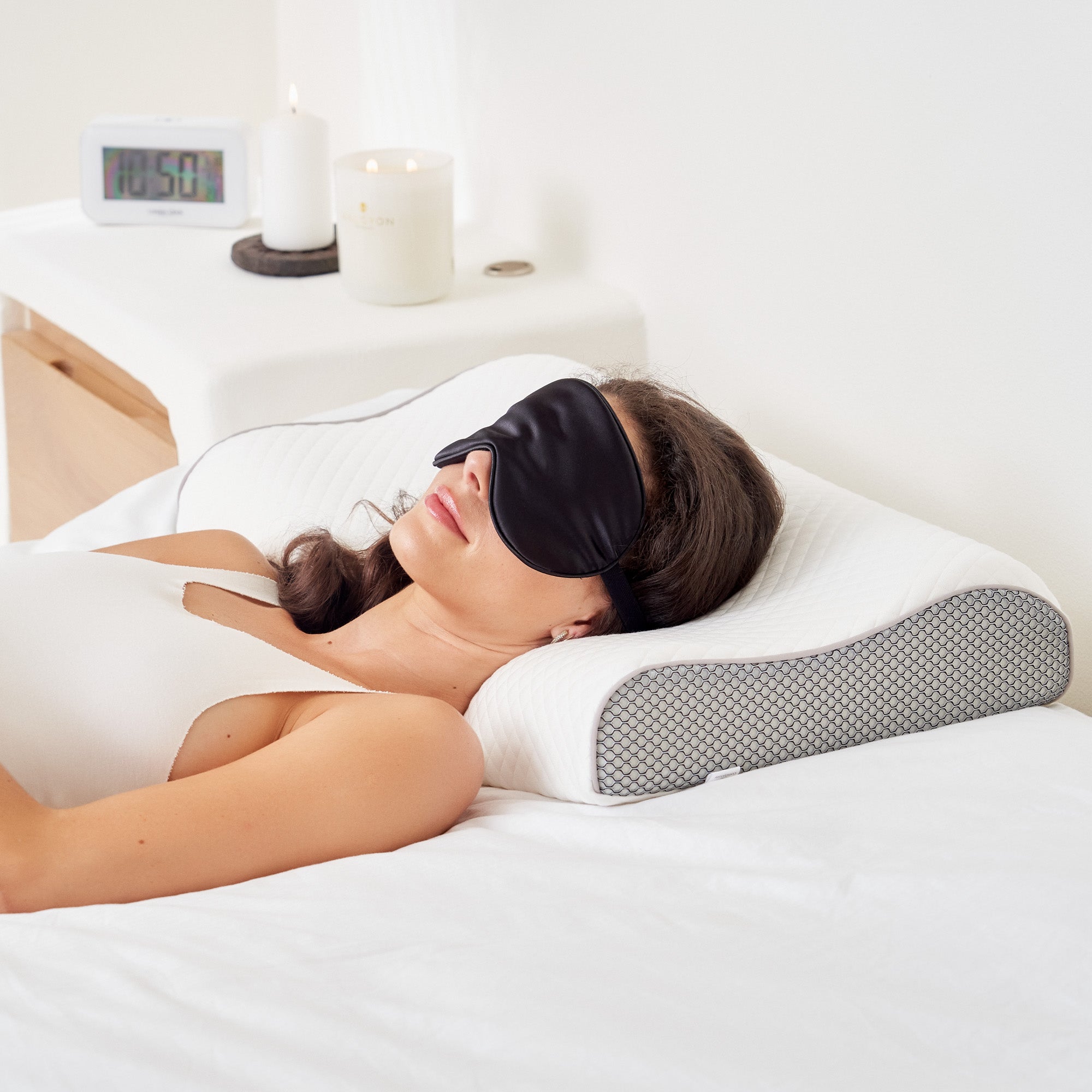 ComfyCozy Luxury Memory Foam Pillow And Silk Eye Mask