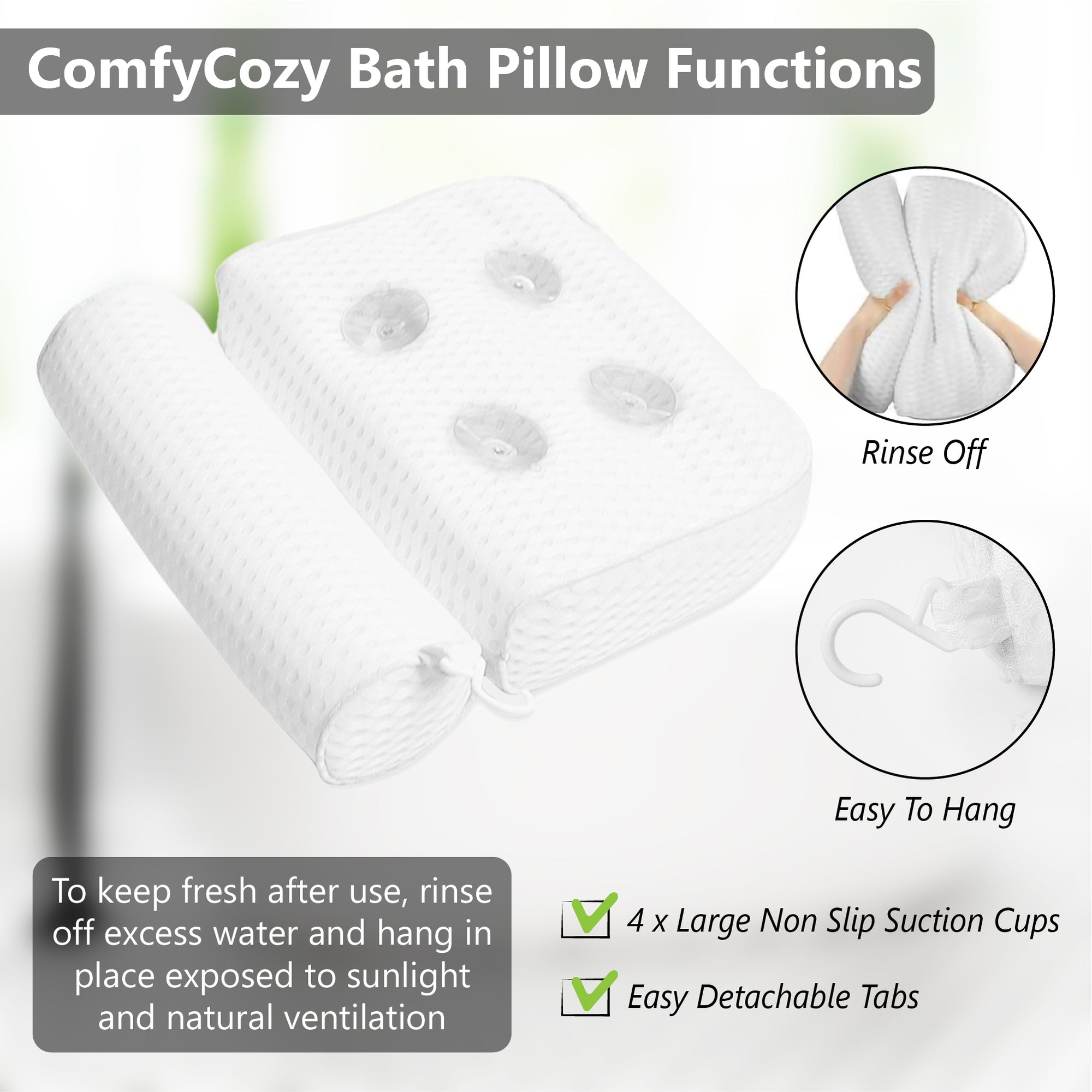 ComfyCozy Luxury Bath Pillow Set