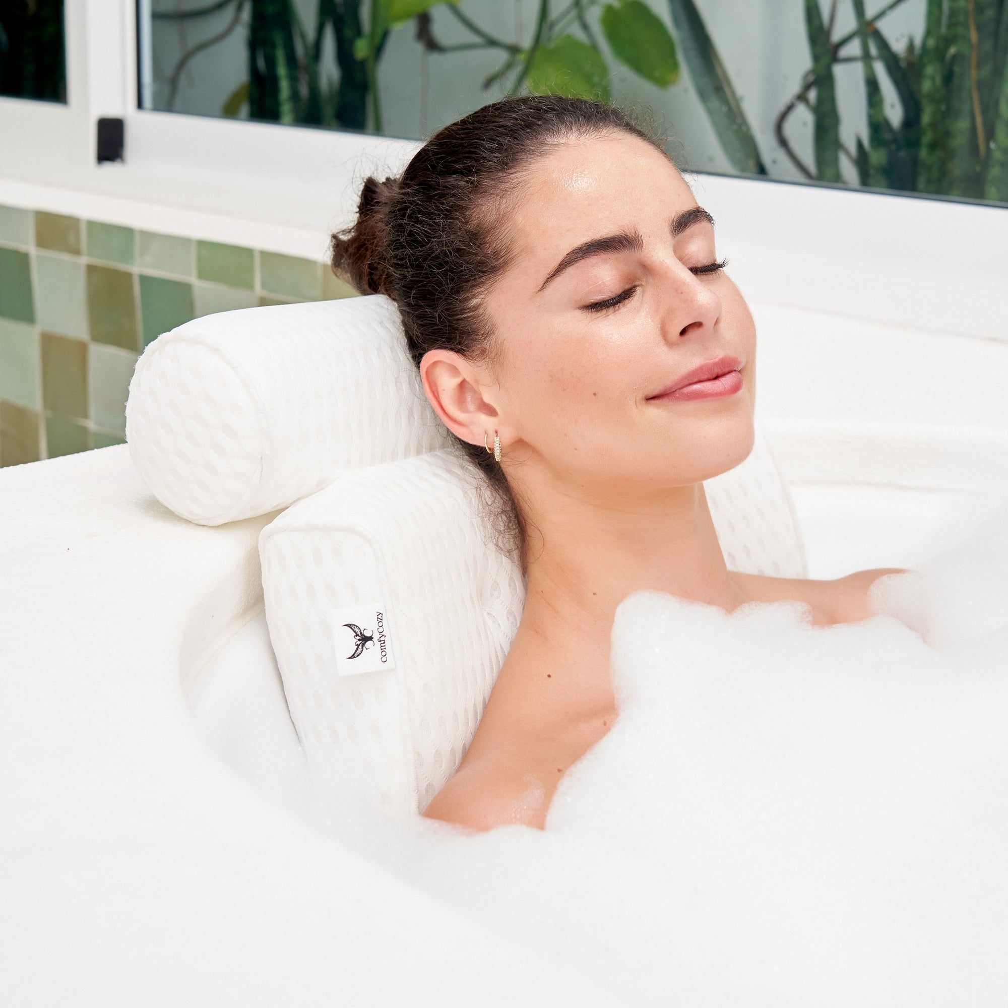 ComfyCozy Luxury Bath Pillow Set, Crystal Bombs Spa Pillow