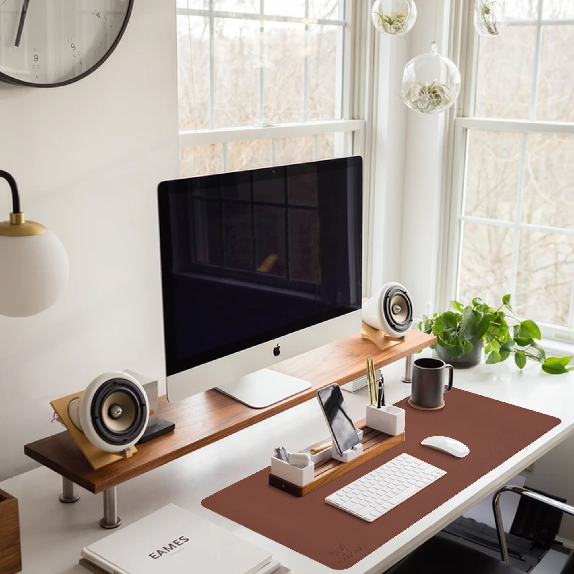 ComfyCozy Leather Desk Pad And Pen Holder