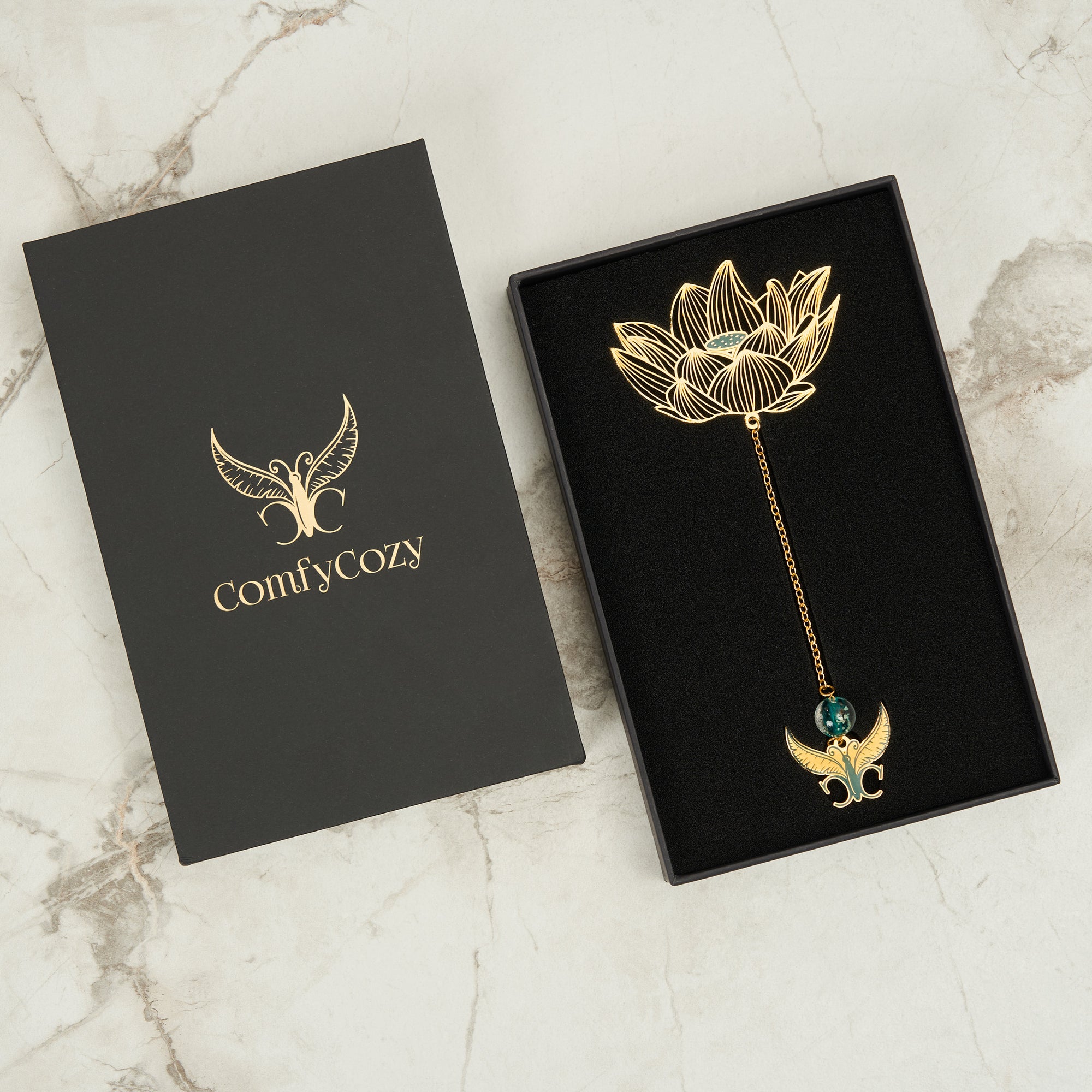 ComfyCozy Metal Flower Butterfly Bookmark